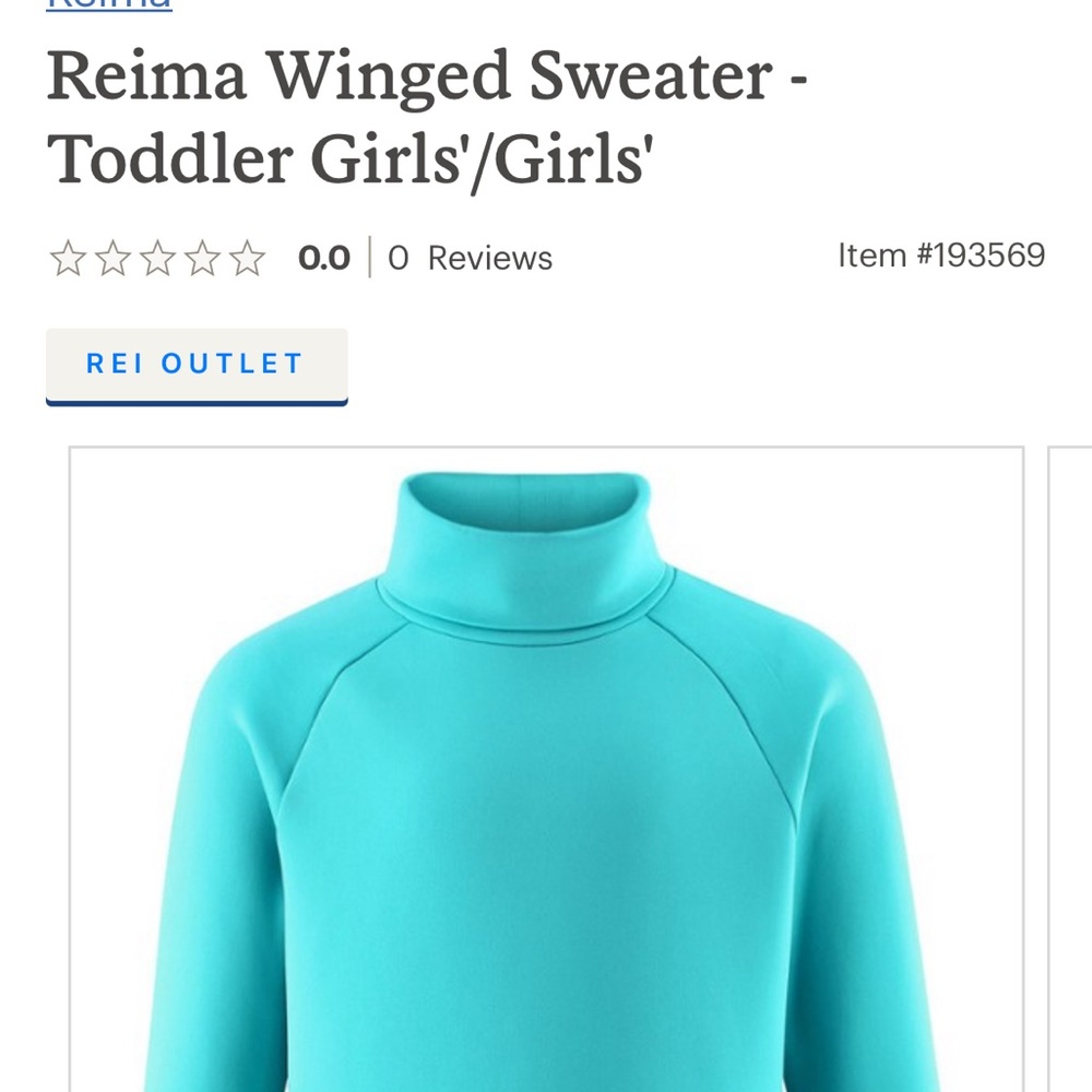 Reima winged sweater soft cyan